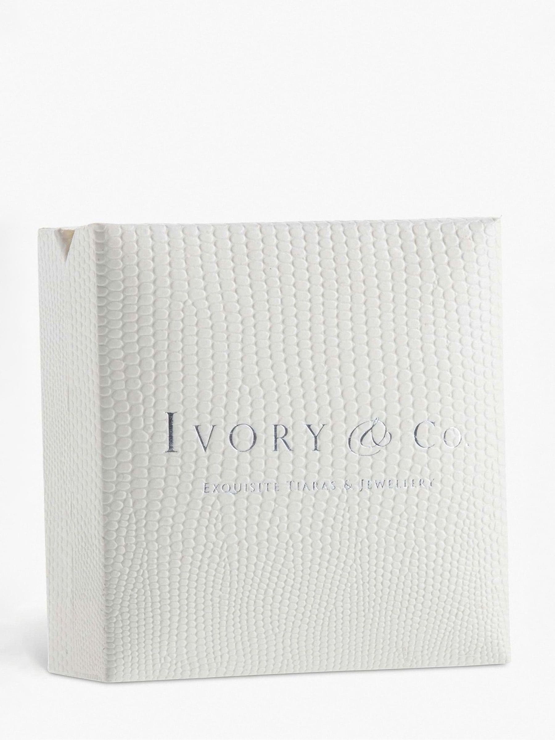 Ivory & Co Rose Gold Portland Solitaire Crystal and Pearl Earrings 1.8cm, UK version