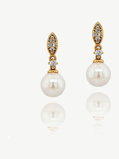 Ivory & Co Krystall og Perle Øredobber - 2,3 cm