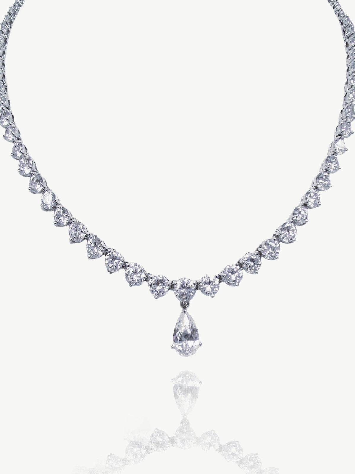 Ivory & Co Silver Imperial crystal teardrop necklace 18 inches, UK version