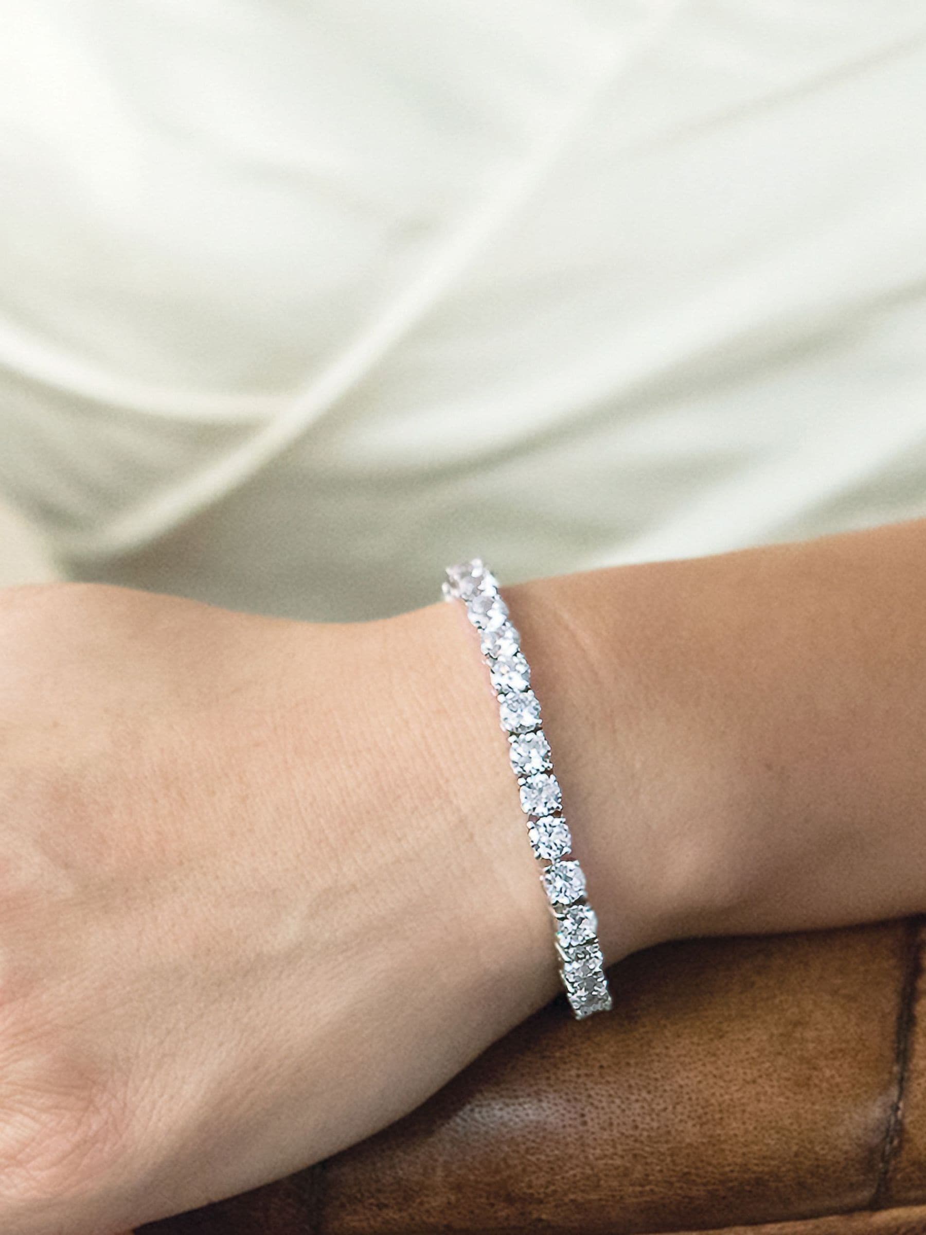 Ivory & Co silver imperial crystal tennis bracelet 18cm, UK version