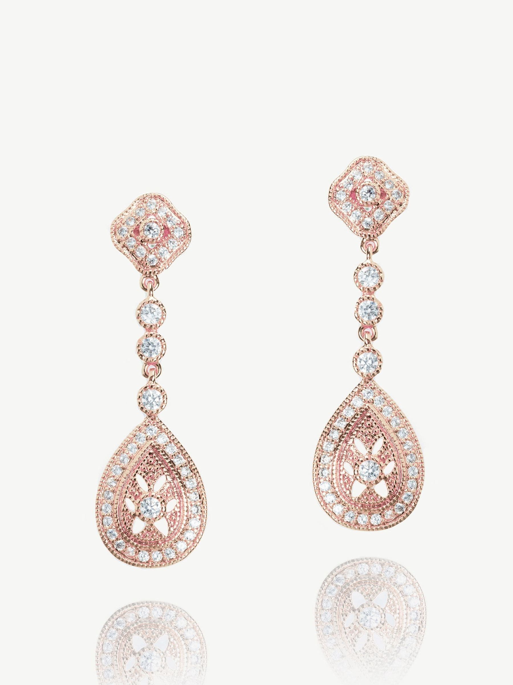 Ivory & Co rose gold vintage earrings 4.5cm, UK version