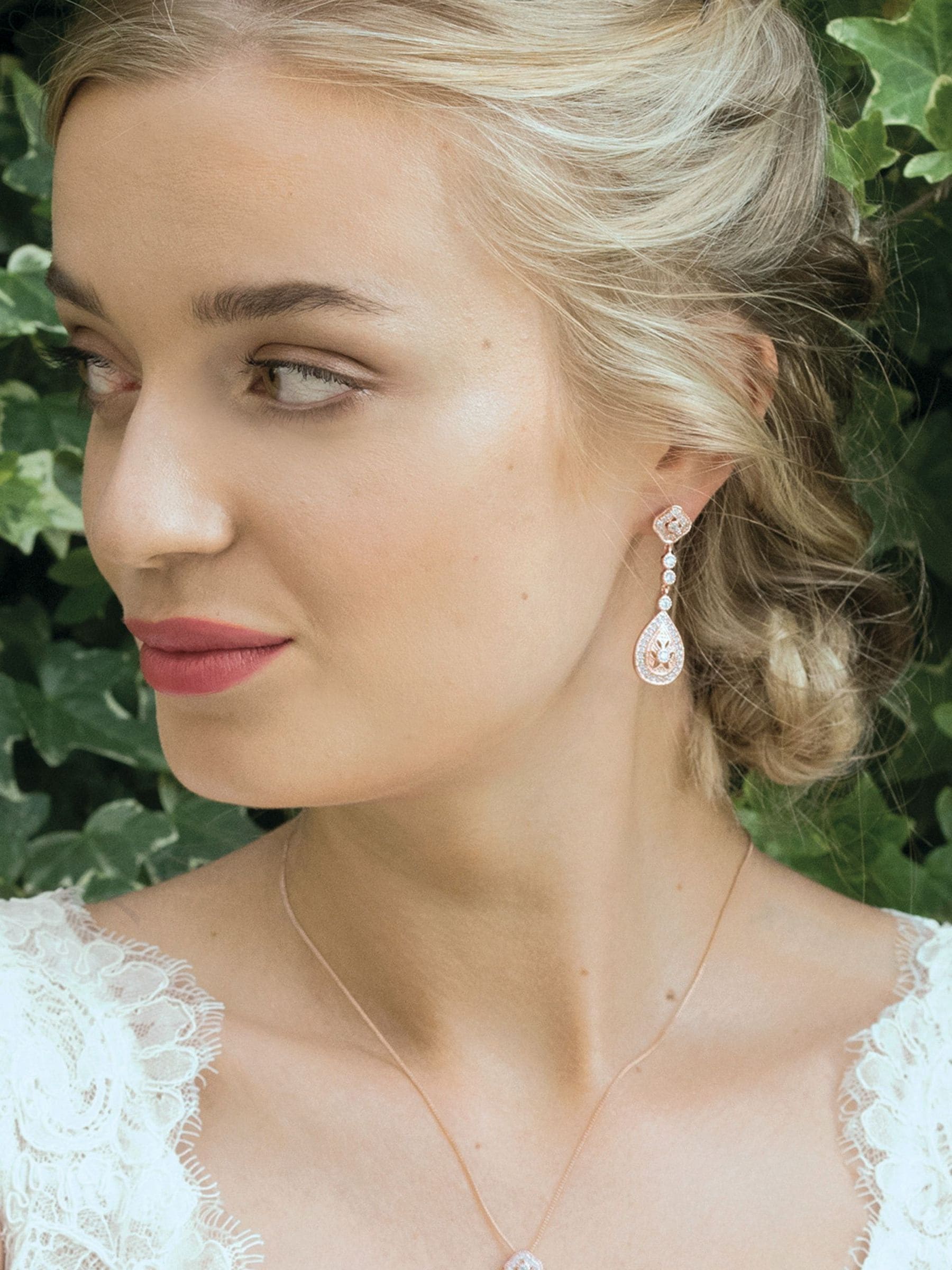 Ivory & Co rose gold vintage earrings 4.5cm, UK version