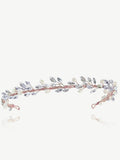 Rose Gold Plated Crystal and Freshwater Pearl Leaf Hair Band
