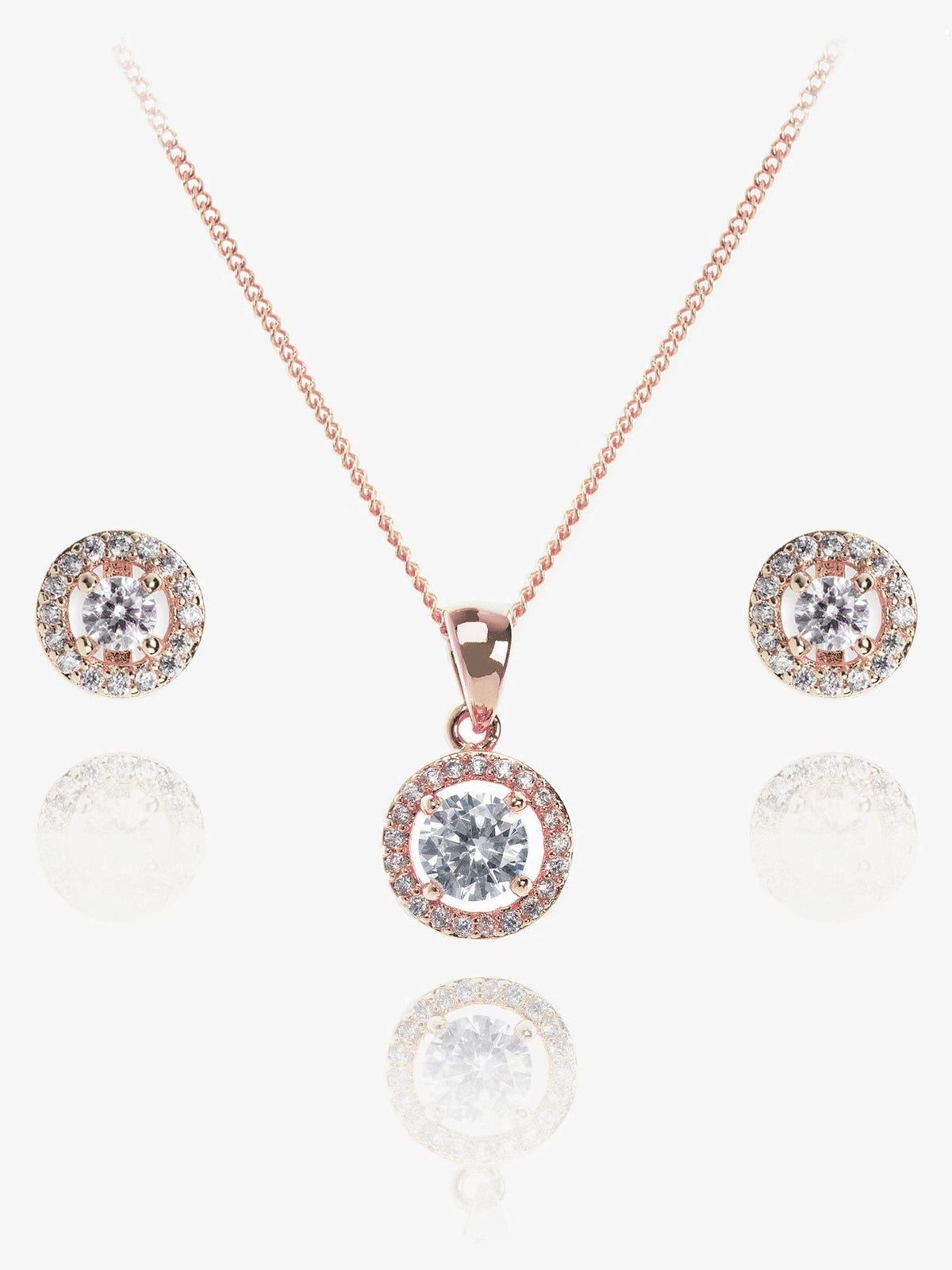 Ivory & Co rose gold pendant and earrings set, UK version