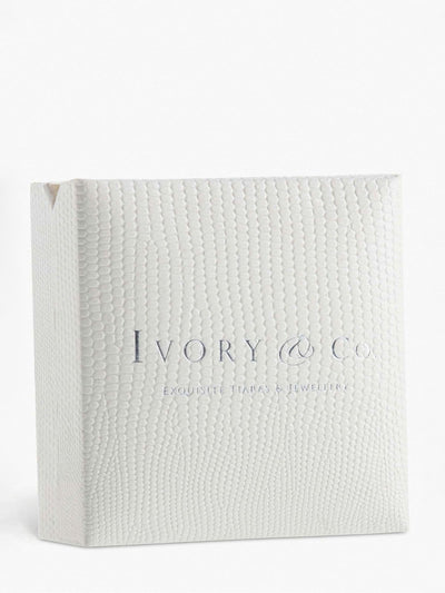 Neste Ivory & Co sølv klassisk perle og krystall øredobber i elfenben, 1 cm- Kjøp online hos McGrocer