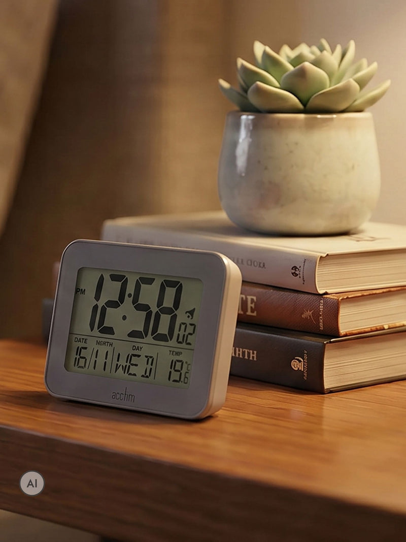Acctim White Otto LCD Alarm Clock