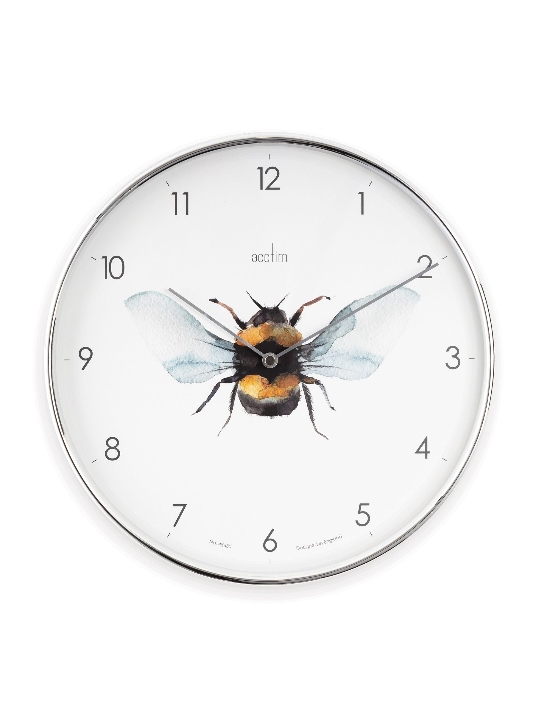 Acctim Chrome Bee wall clock 30cm - British product
