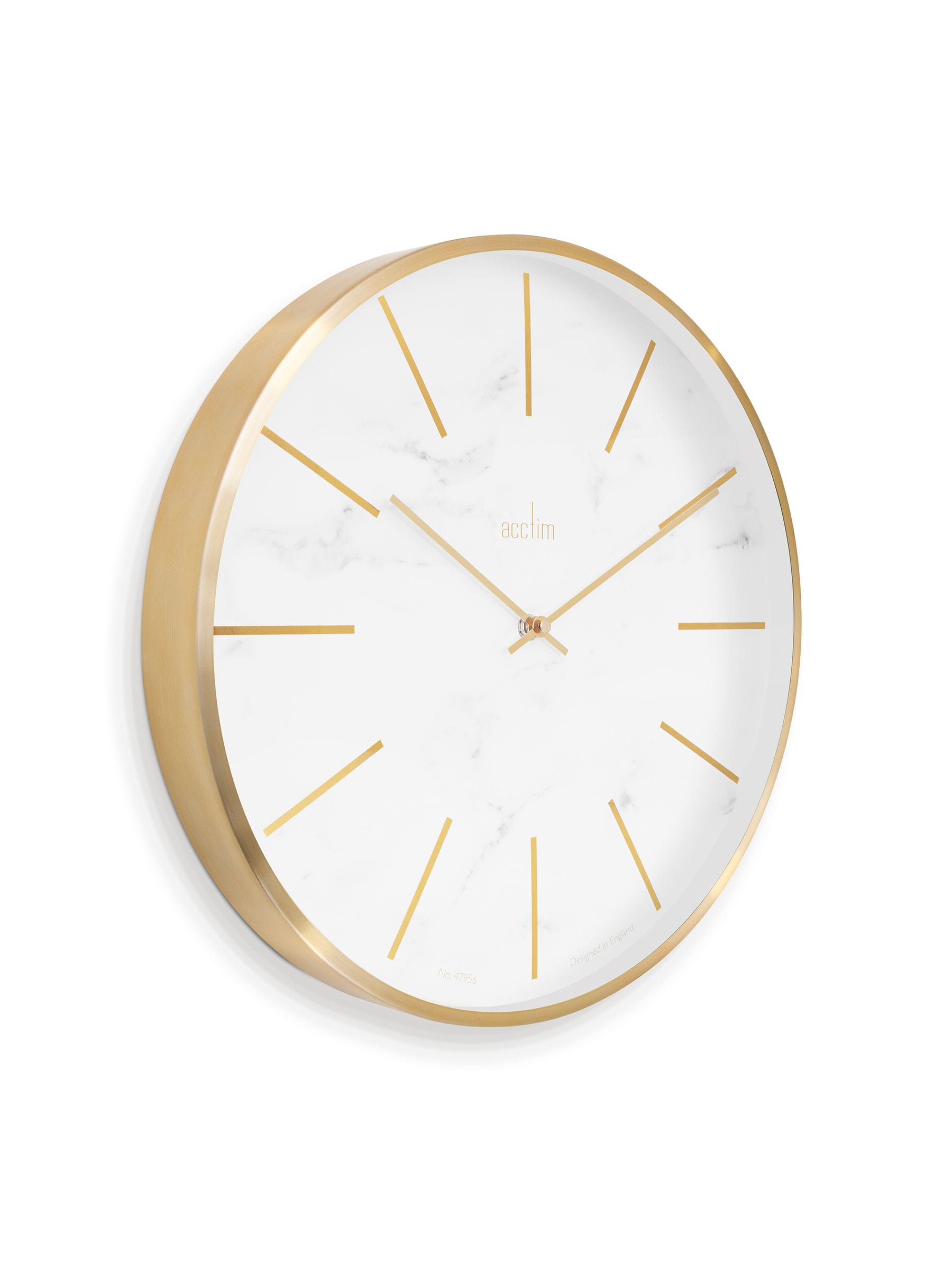 Acctim White Marble Luxe wall clock 30cm - British product