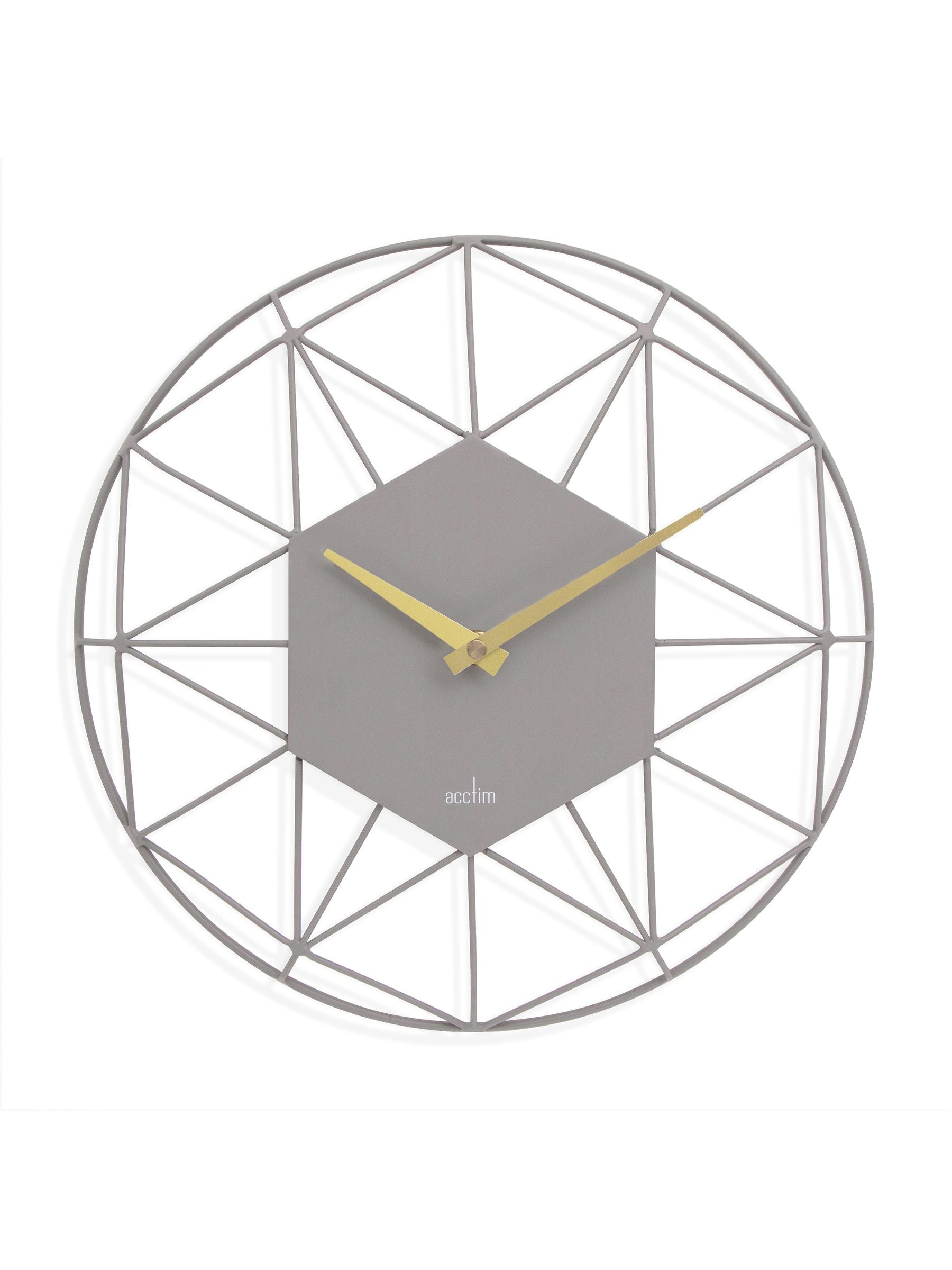 Acctim Owl Grey Alva wall clock 30cm - British product