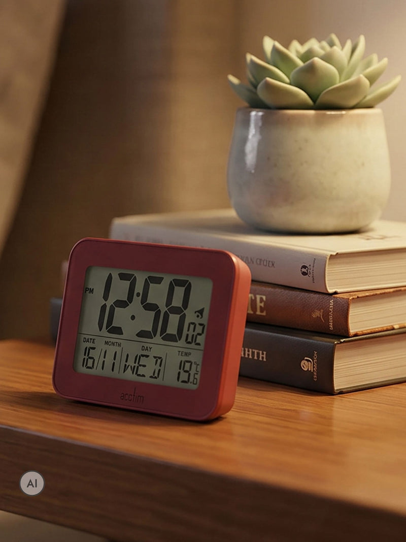 Acctim White Otto LCD Alarm Clock