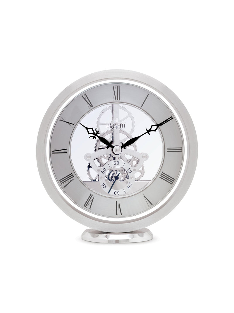 Acctim Silver Skeleton Mantel Clock 14cm - British product