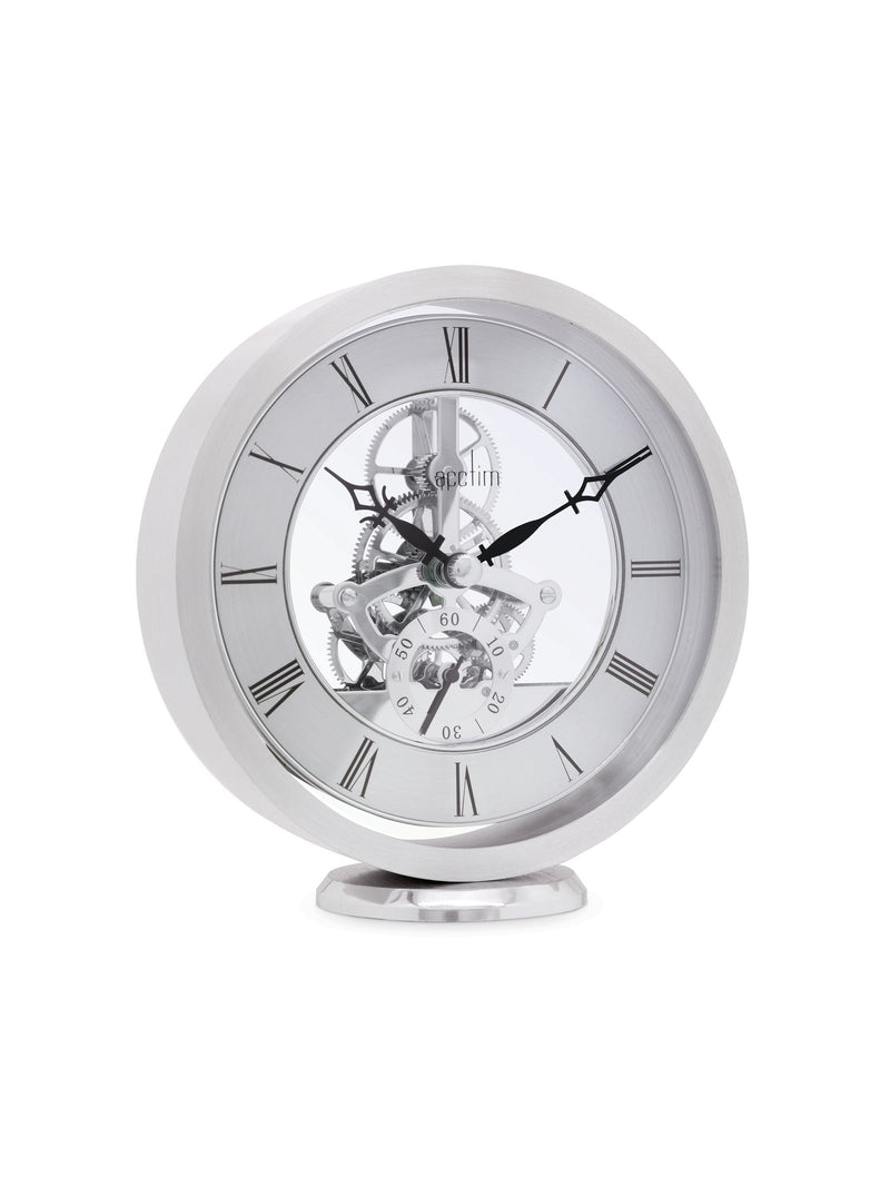 Acctim Silver Skeleton Mantel Clock 14cm - British product