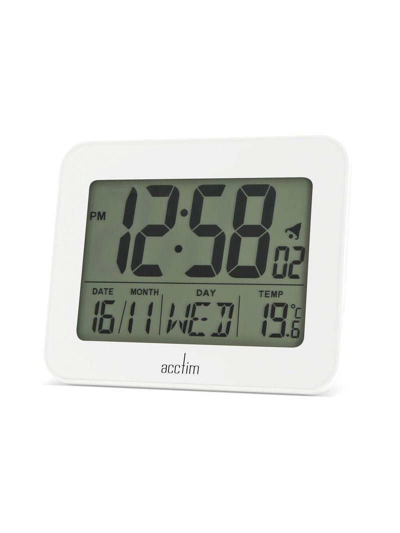 Acctim White Otto LCD Vekkerklokke - Britisk produkt