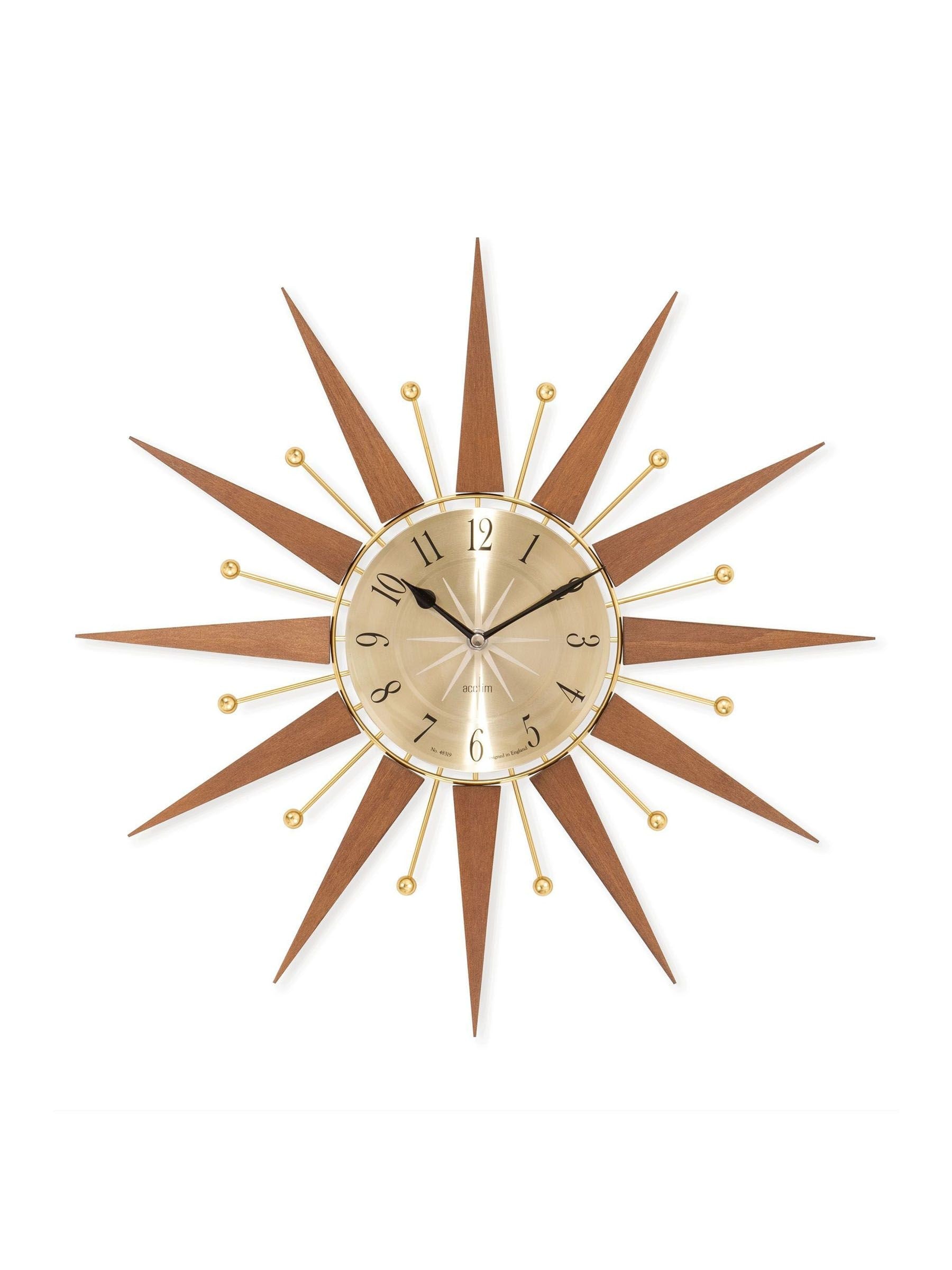 Acctim Clocks brown Wolcott wall clock 49cm, imported from the UK