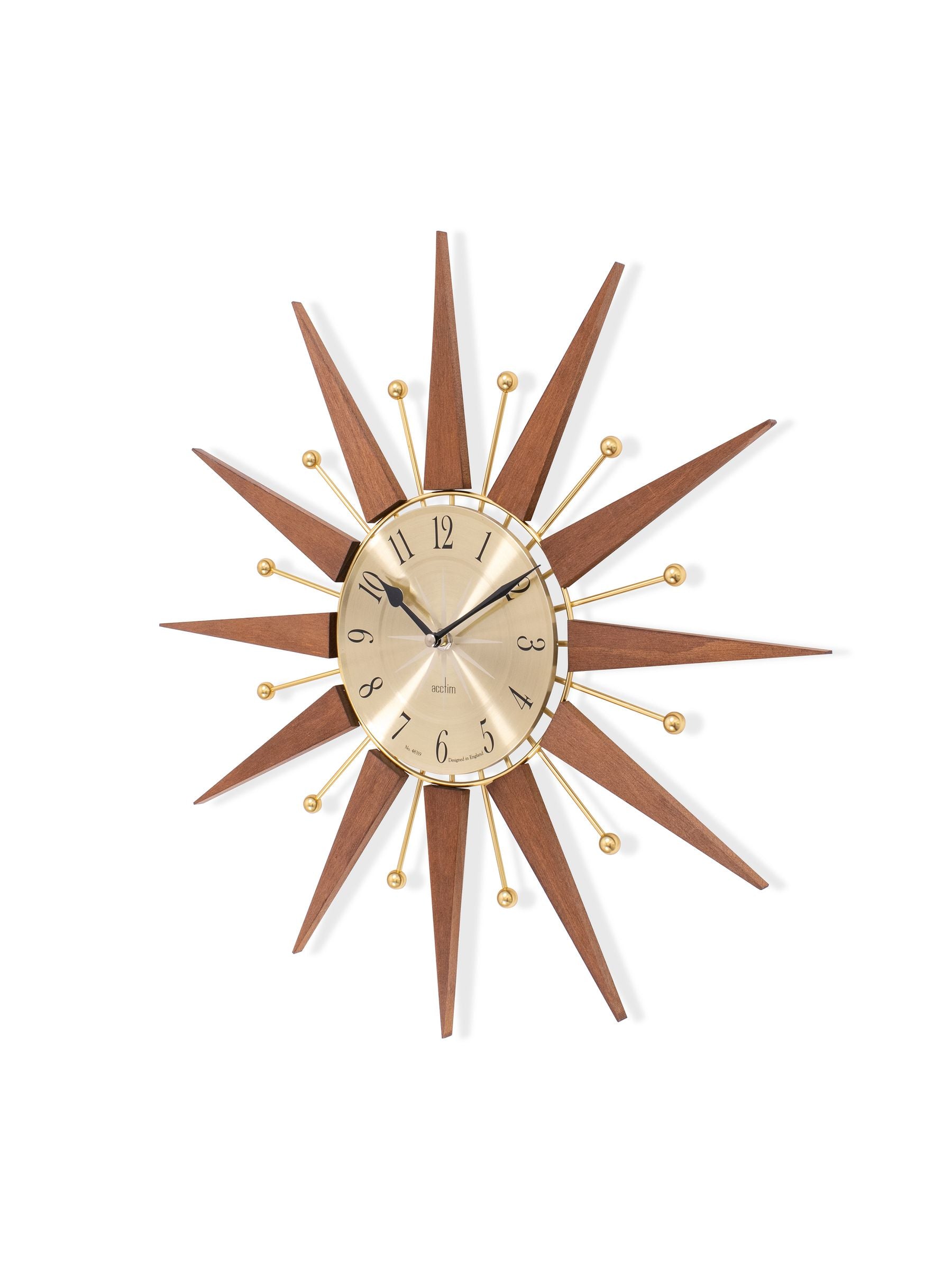Acctim Clocks brown Wolcott wall clock 49cm, imported from the UK