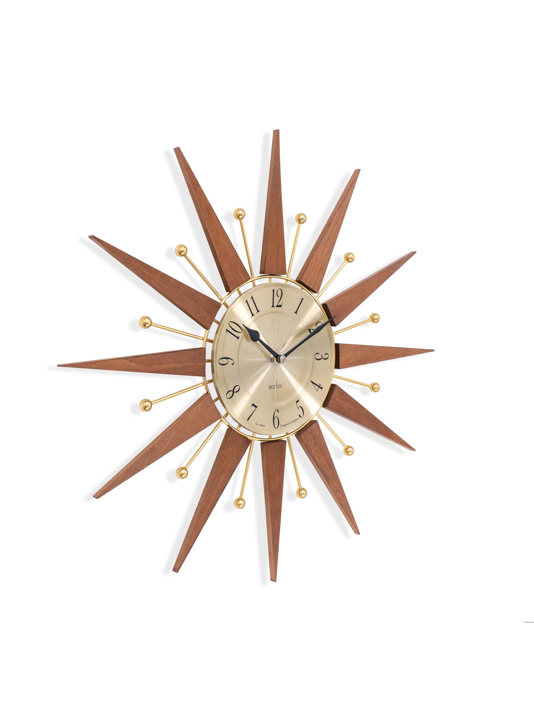 Acctim Clocks brown Wolcott wall clock 49cm, imported from the UK
