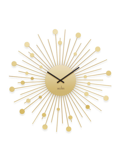Acctim Clocks Matt Brass Brielle Starburst Wall Clock 50cm
