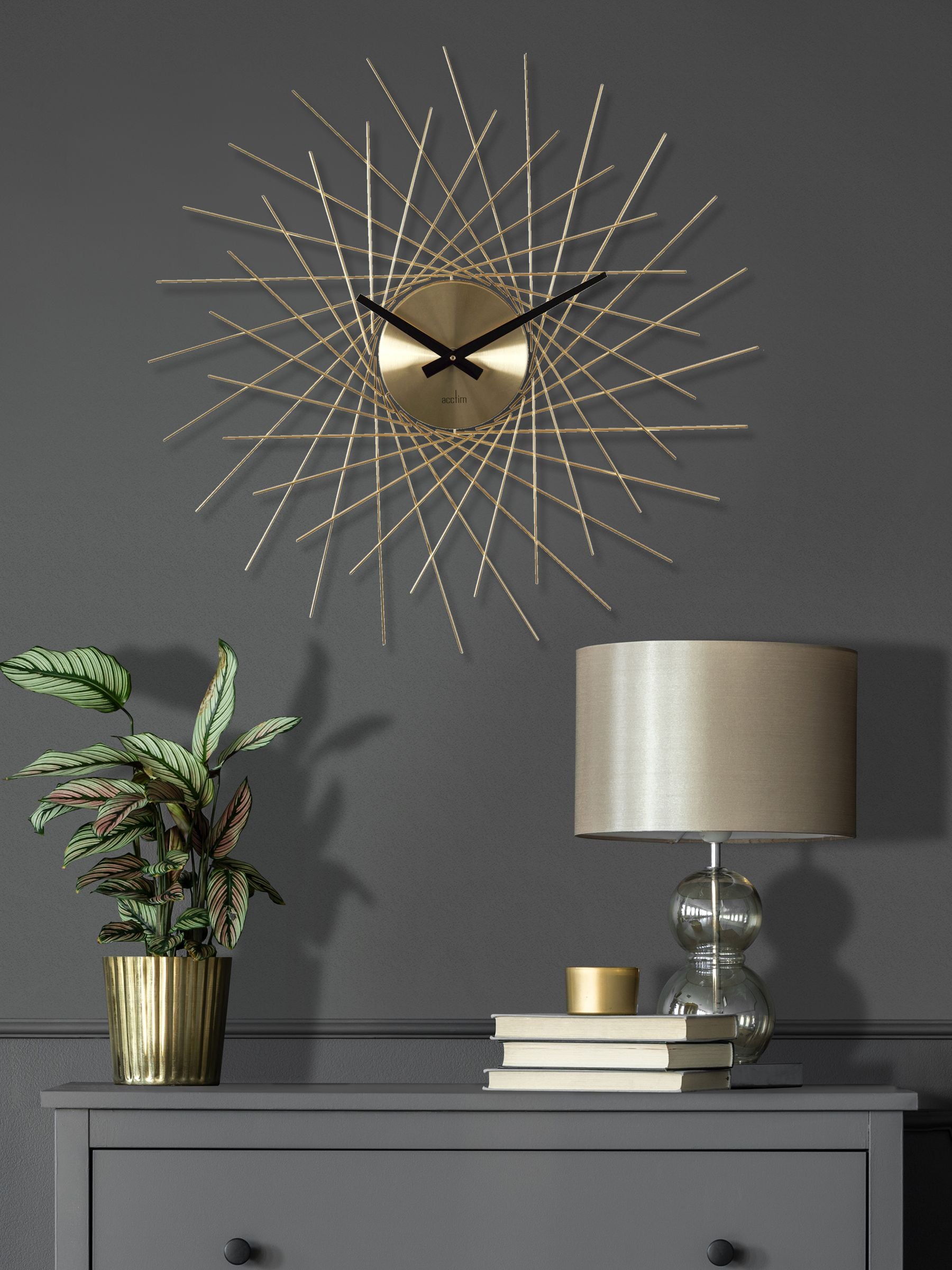 Acctim Brass Lohne wall clock 49cm metal, UK version