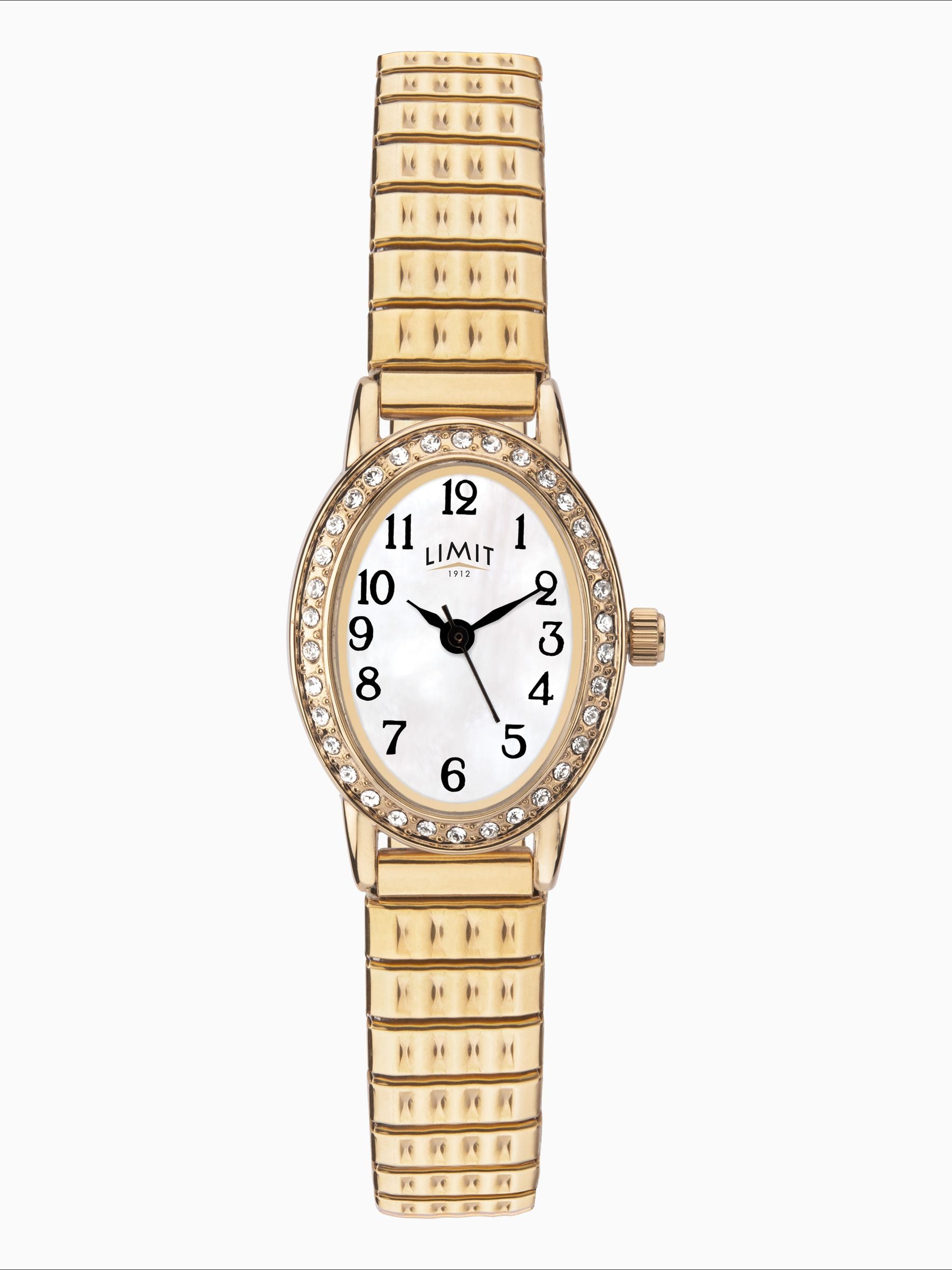Limit gold oval analogue watch 20mm, UK version