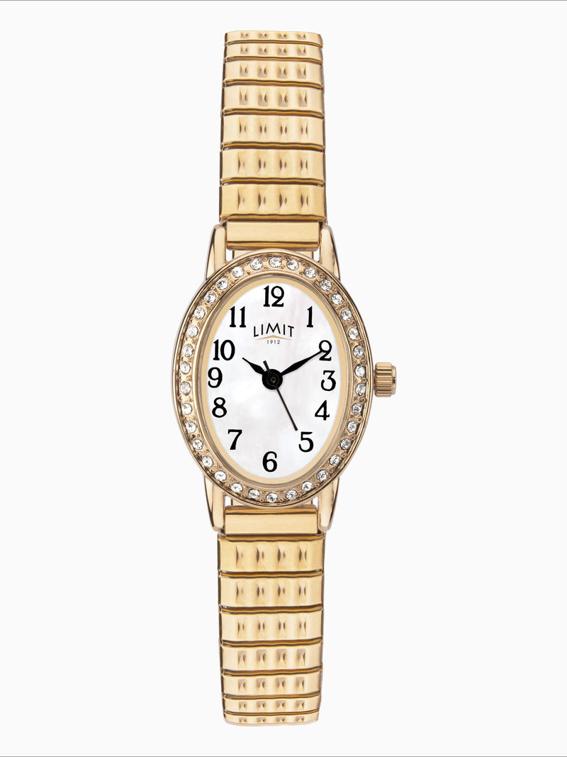 Limit gold oval analogue watch 20mm, UK version
