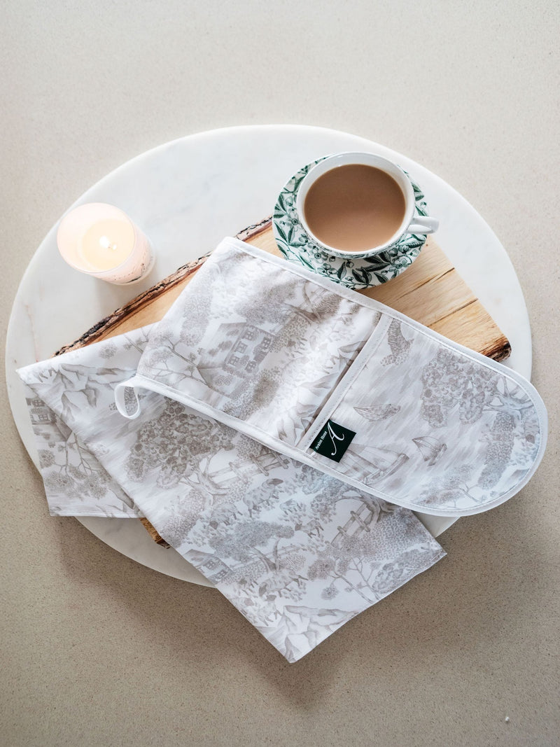 Avalon Home natural soft toile tea towel 45x68cm, UK version