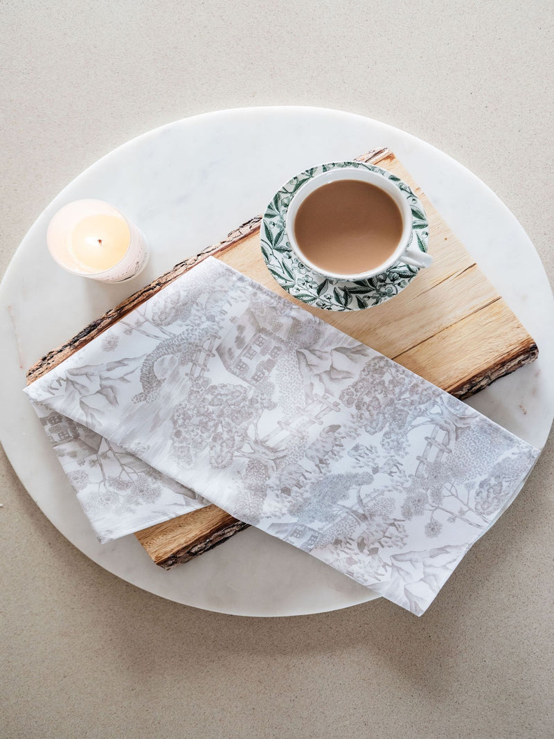 Avalon Home natural soft toile tea towel 45x68cm, UK version