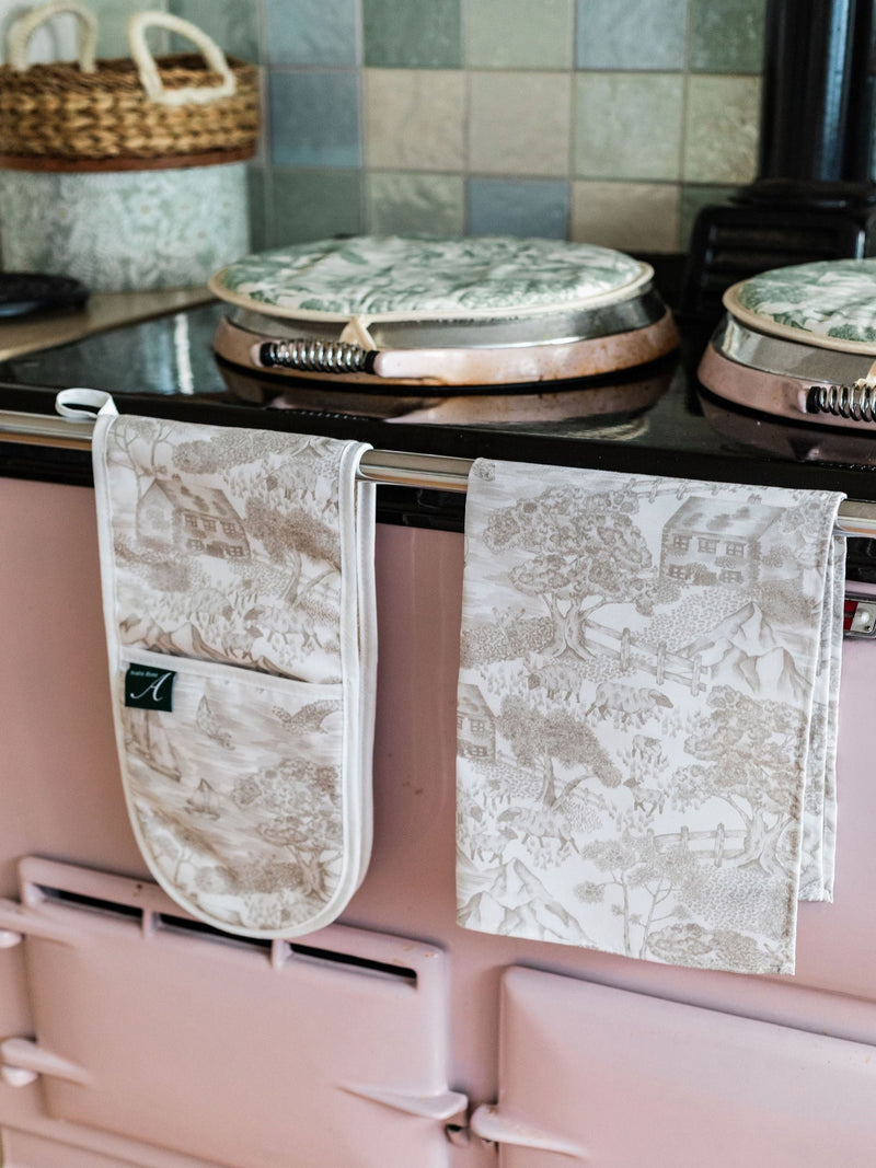 Avalon Home natural soft toile tea towel 45x68cm, UK version