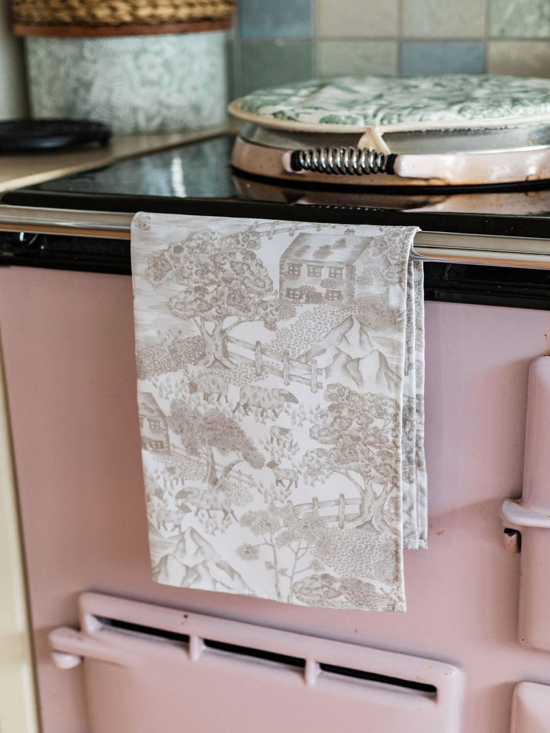 Avalon Home natural soft toile tea towel 45x68cm, UK version