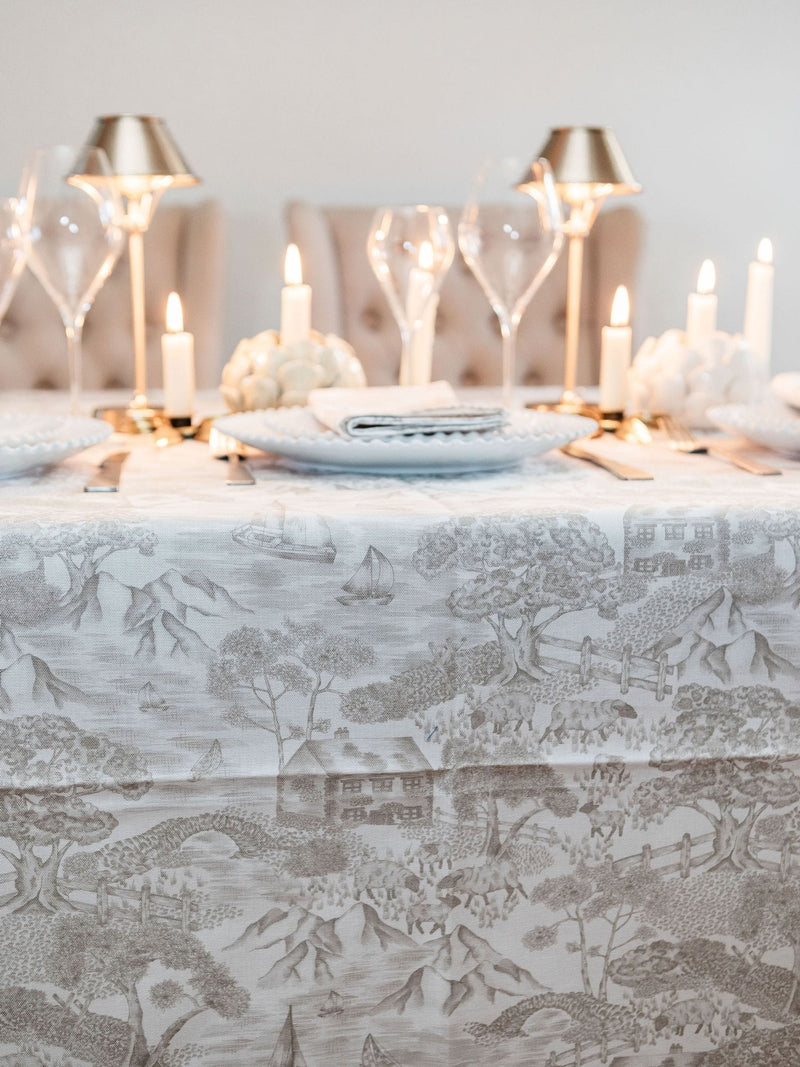 Avalon Home natural soft toile tablecloth 143x230cm - British product