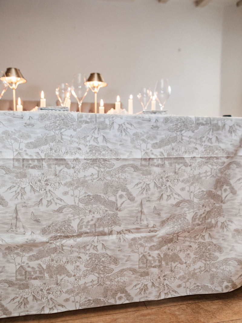 Avalon Home natural soft toile tablecloth 143x230cm - British product