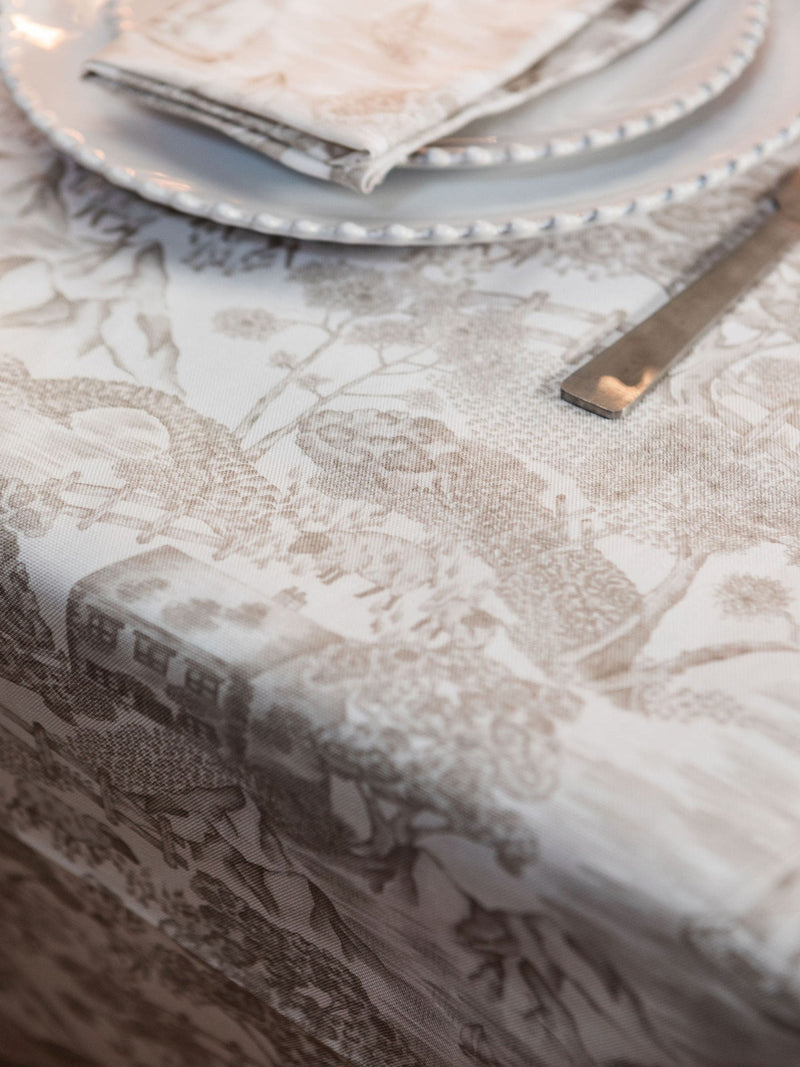 Avalon Home natural soft toile tablecloth 143x230cm - British product
