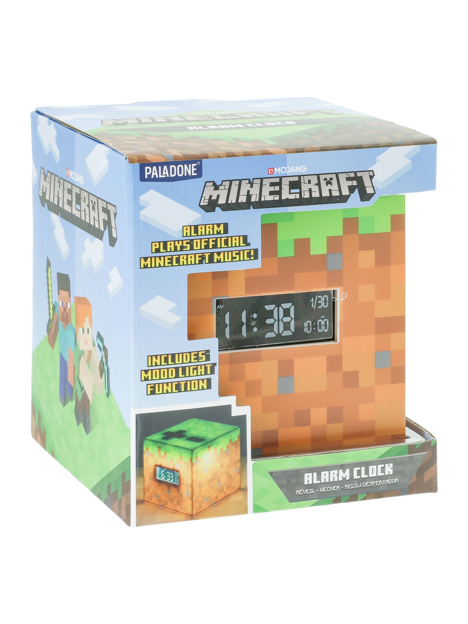 Minecraft Grass Block alarm clock - British product