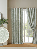 Laura Ashley green sage blackout eyelet curtains 224x274cm, UK version