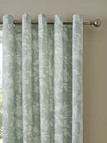 Laura Ashley green sage blackout eyelet curtains 224x274cm, UK version