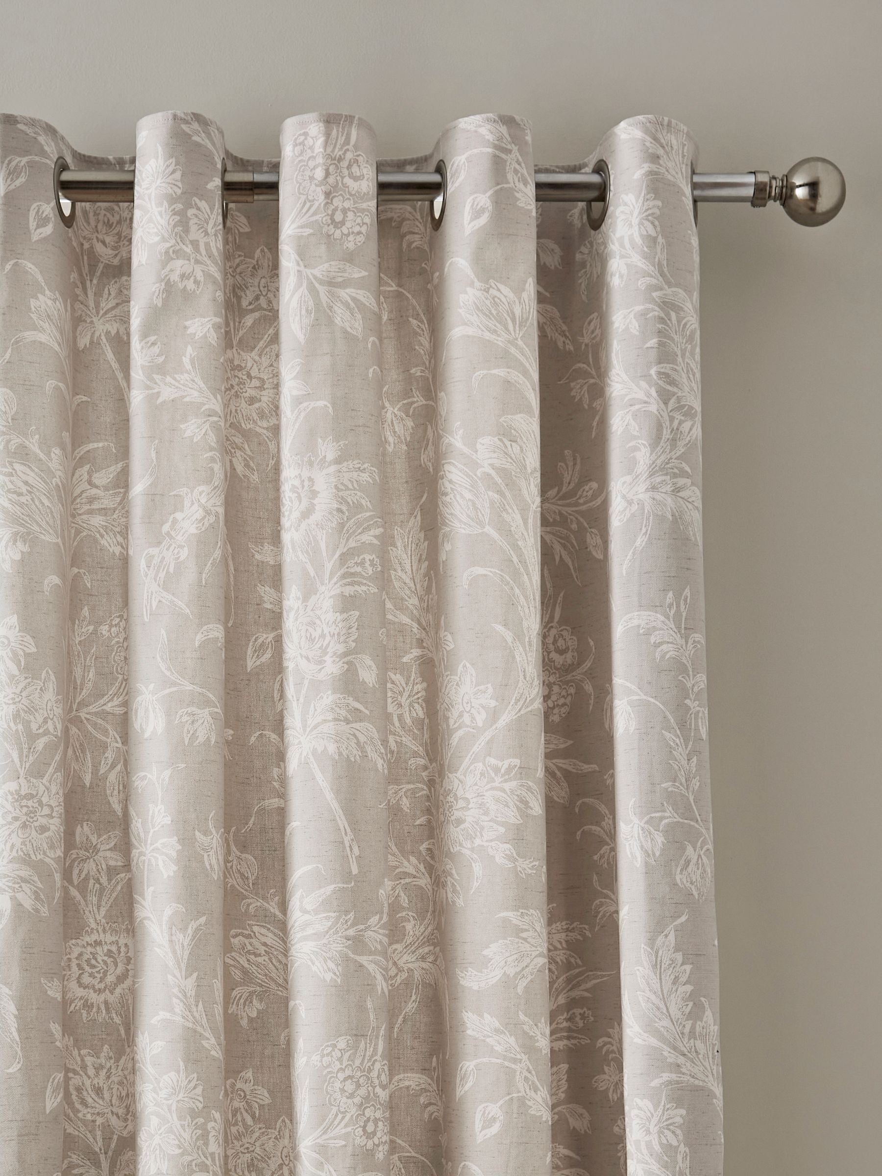 Laura Ashley grey Lloyd eyelet lined curtains 224x274cm, UK version