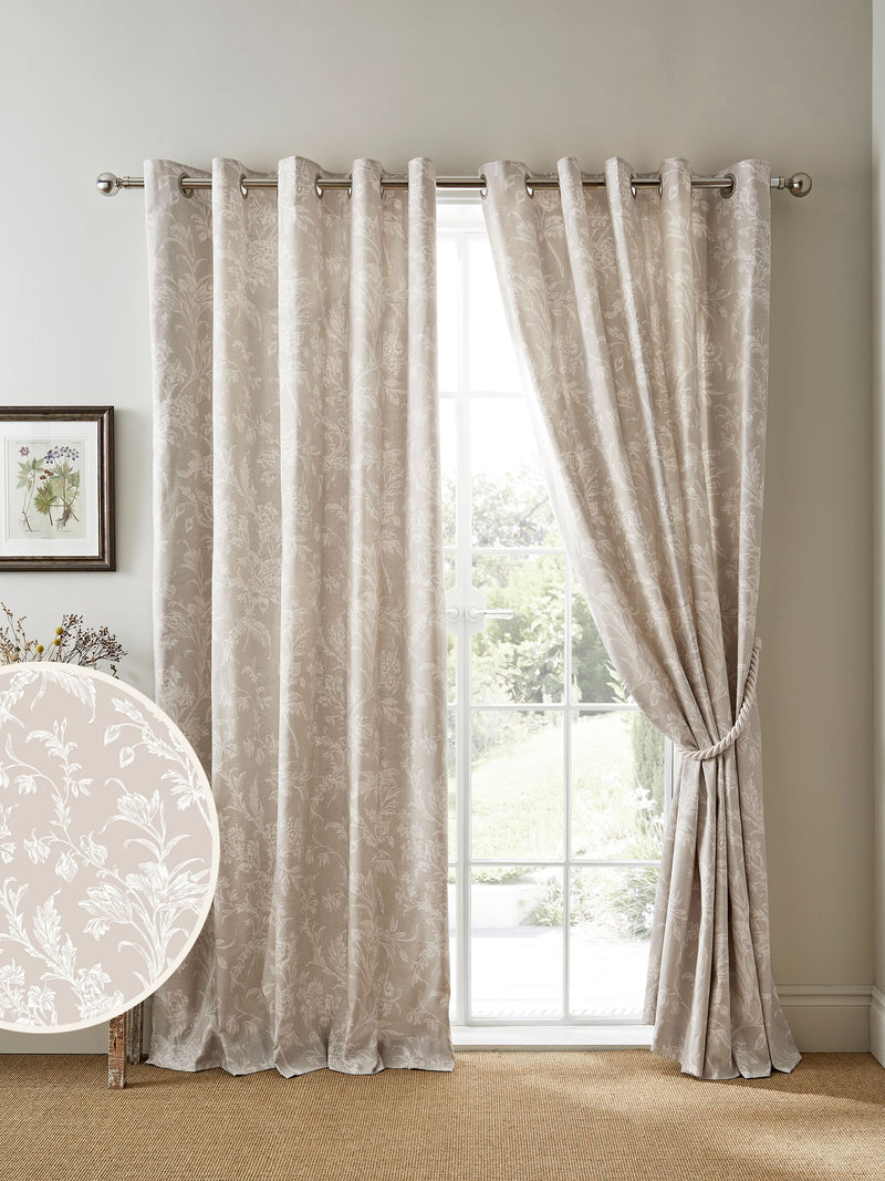 Laura Ashley grey Lloyd eyelet lined curtains 224x274cm, UK version