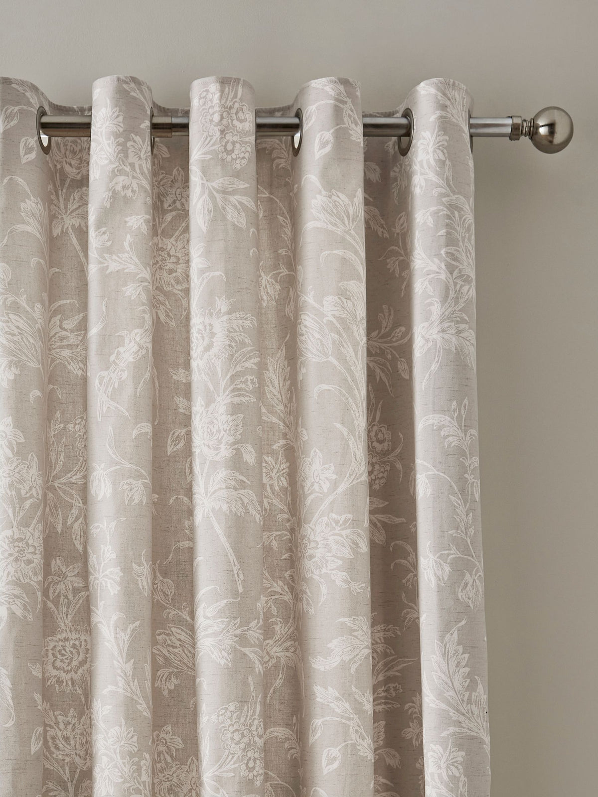Laura Ashley grey Lloyd eyelet lined curtains 224x274cm, UK version