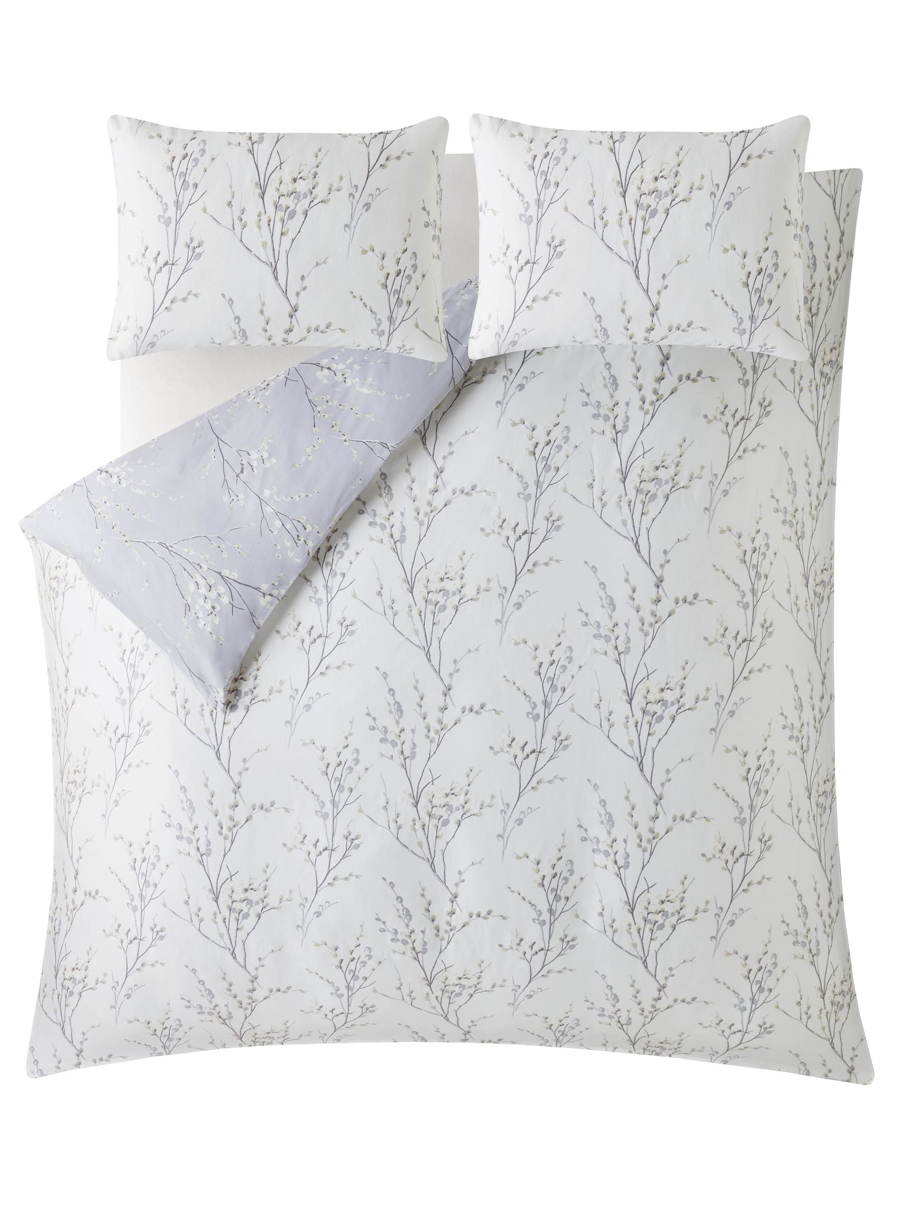 Laura Ashley purple lavender reversible sateen pussy willow duvet cover and pillowcase set, UK version