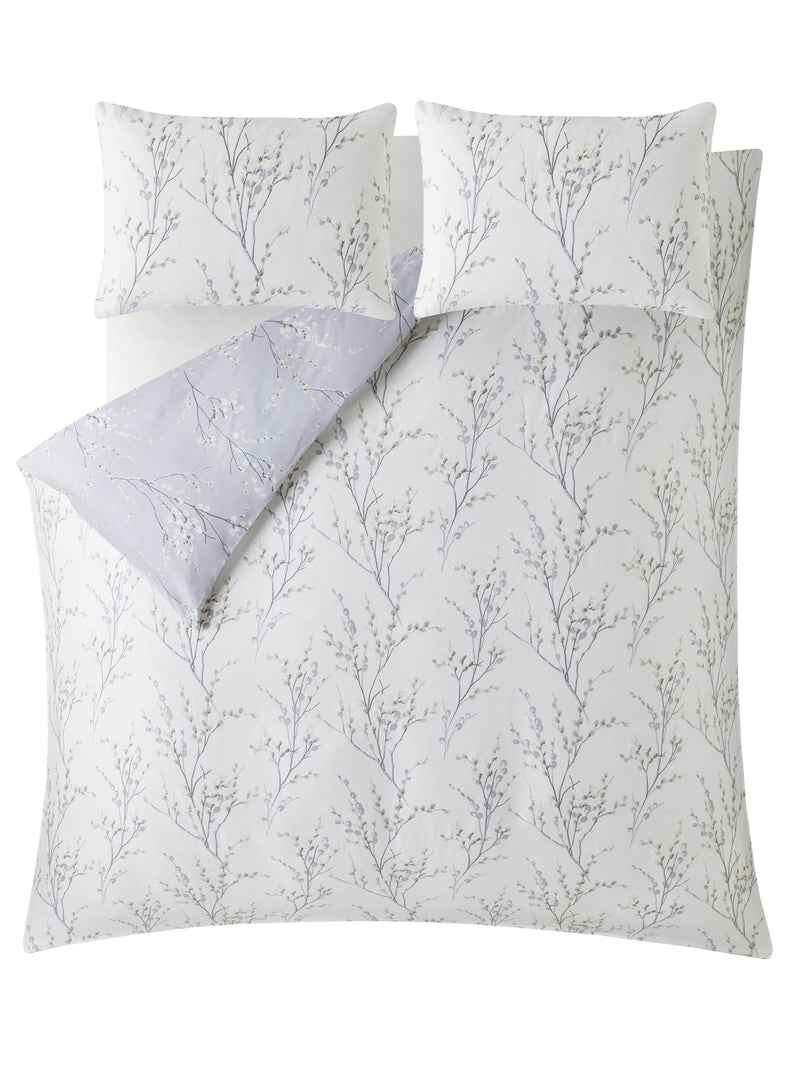Laura Ashley purple lavender reversible sateen pussy willow duvet cover and pillowcase set, UK version