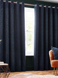 Riva Paoletti Navy Galaxy Chenille curtains, imported from the UK