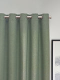 Furn Eucalyptus Green Dawn Textured Blackout Eyelet Curtains