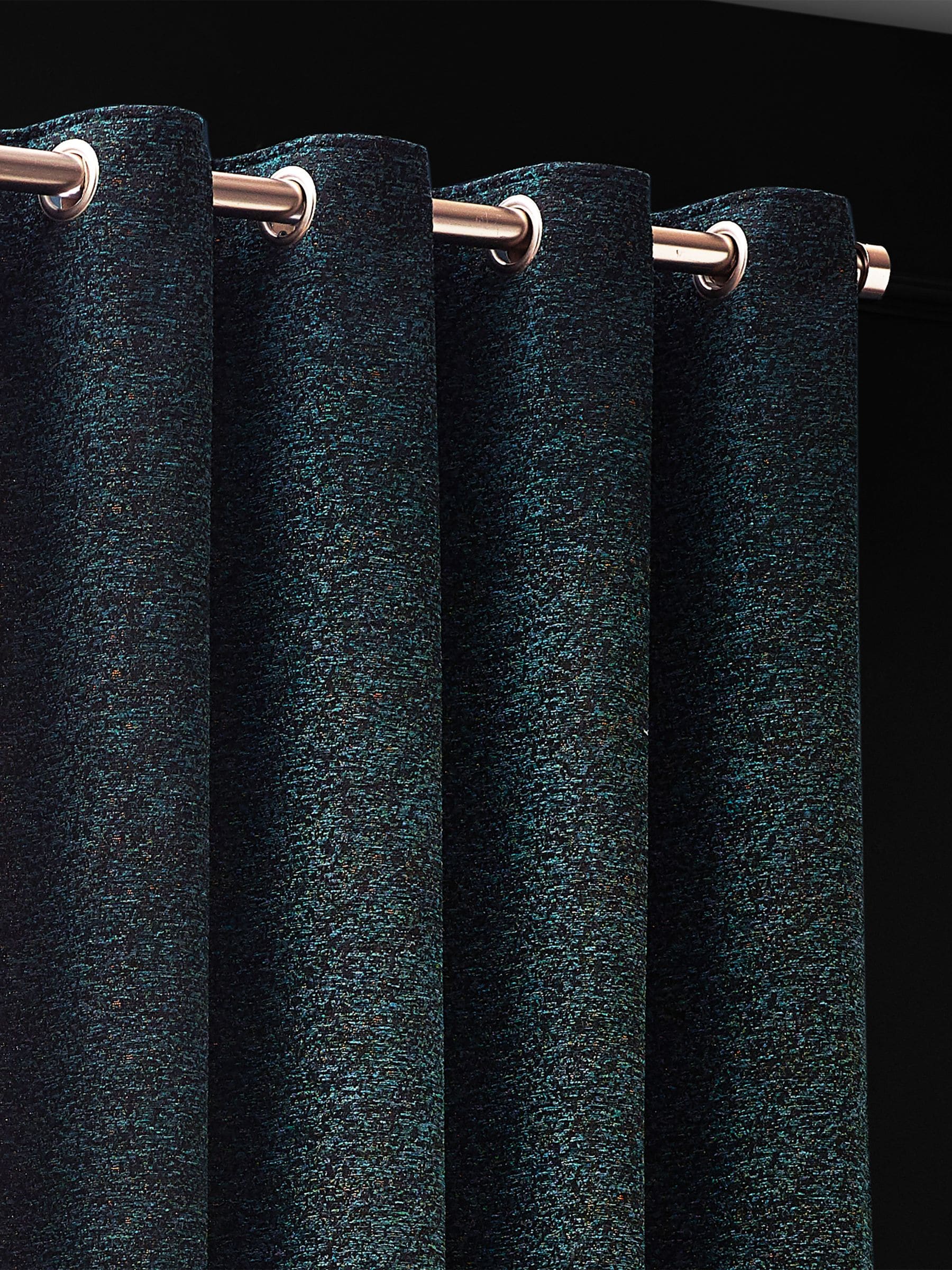 Riva Paoletti Emerald Galaxy Chenille Eyelet Curtains