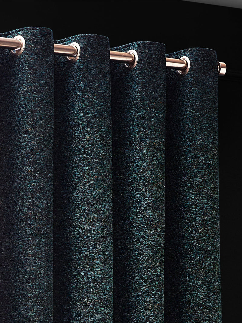 Riva Paoletti Emerald Galaxy Chenille Eyelet Curtains
