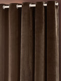Yard Brown Heavy Chenille Lined Eyelet Curtains