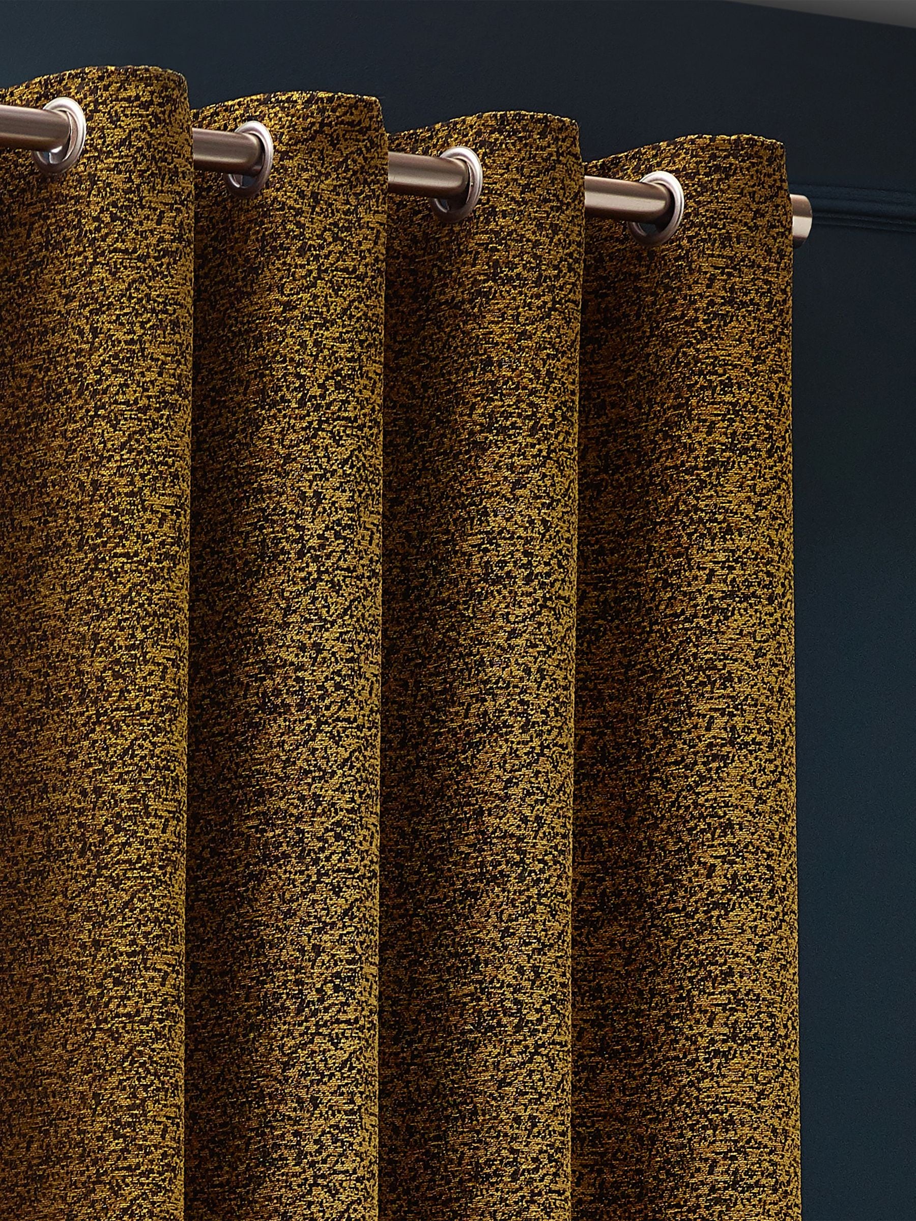 Riva Paoletti Gold Galaxy Chenille Eyelet Curtains