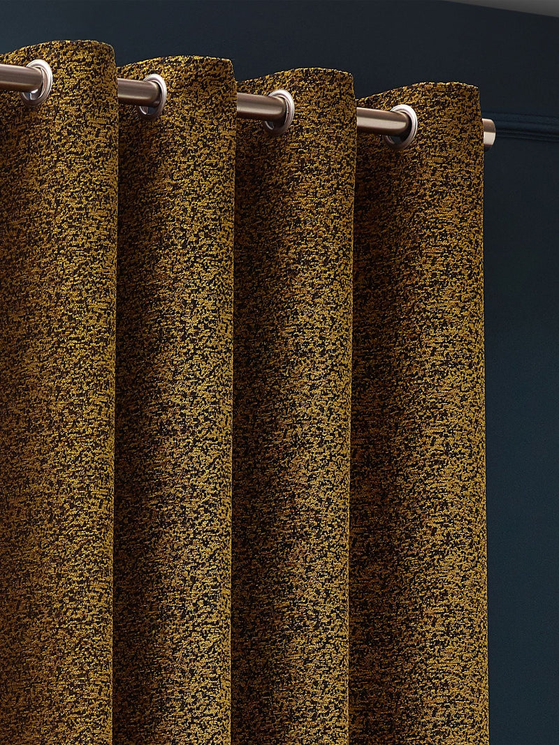 Riva Paoletti Gold Galaxy Chenille Eyelet Curtains