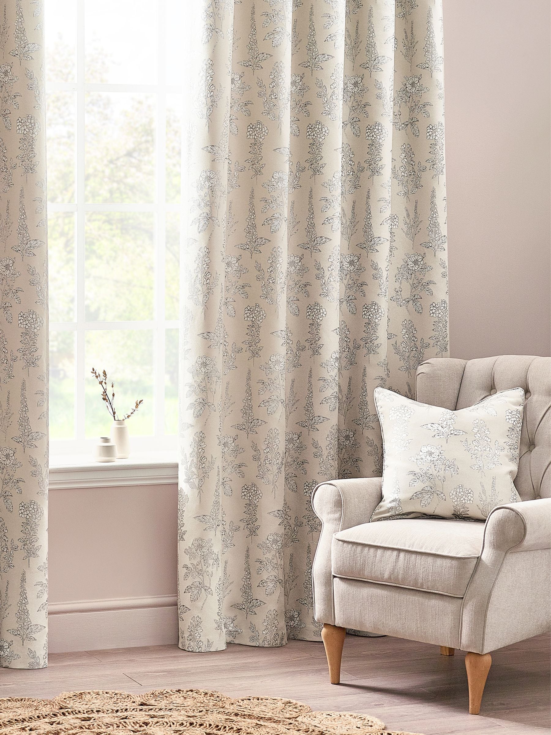 Wylder Sage Green Sophia Floral Jacquard Cushion 50x50cm