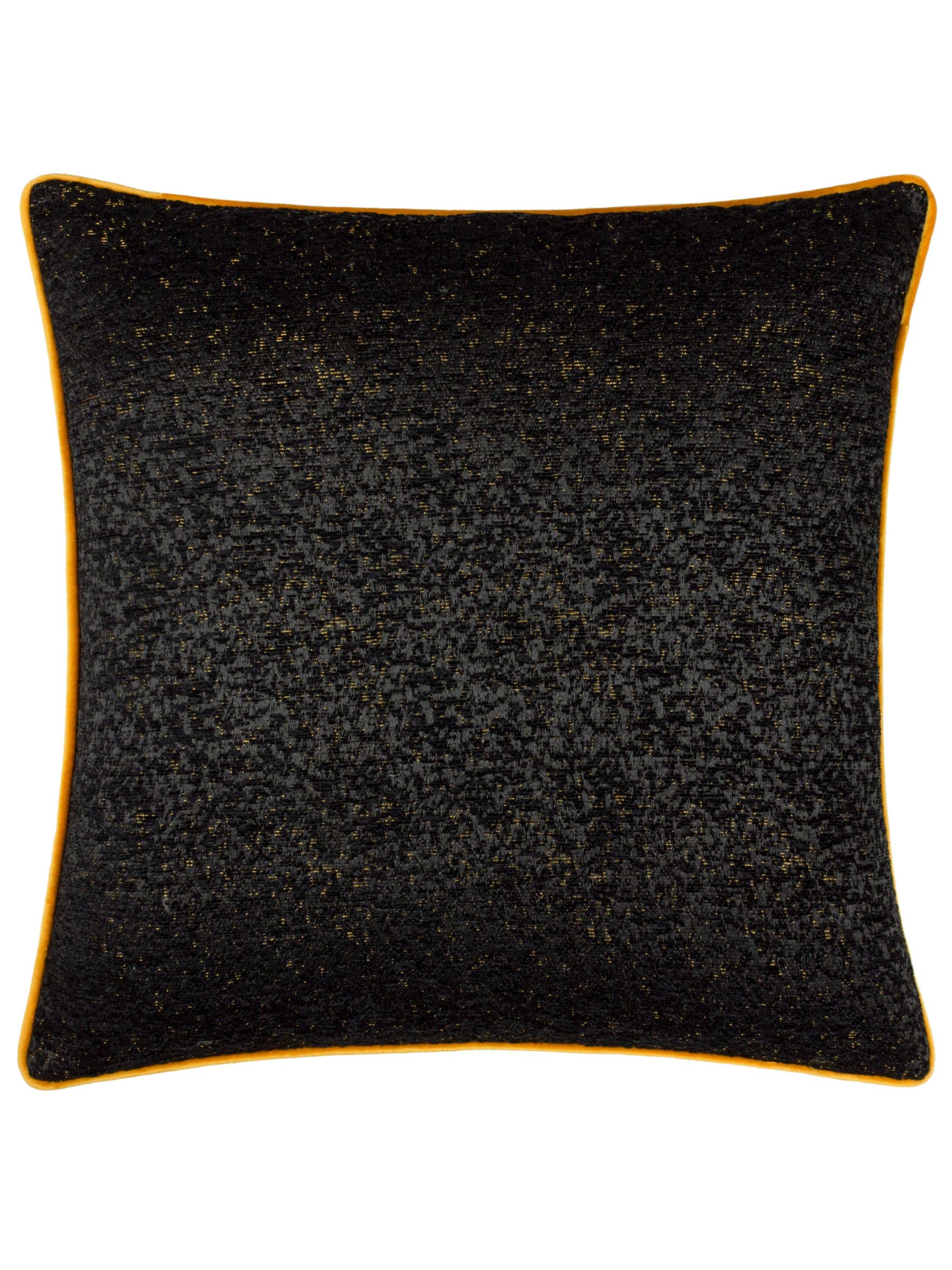 Riva Paoletti black galaxy chenille piped cushion 50cm - British product