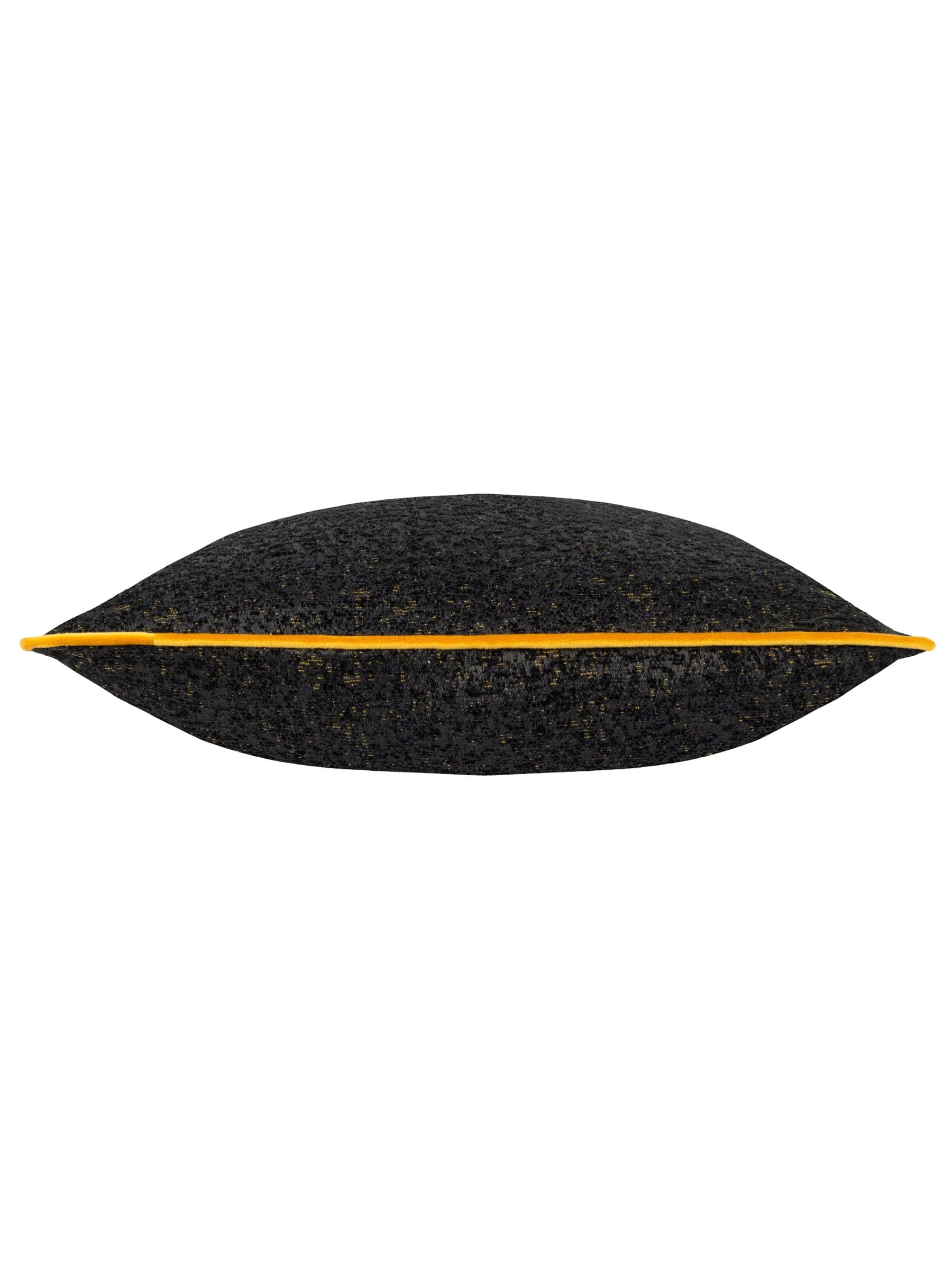 Riva Paoletti black galaxy chenille piped cushion 50cm - British product
