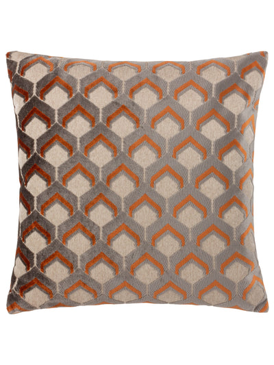 Next Riva Paoletti Ledbury Velvet Jacquard Cushion, Ginger/Grey, 45 x 45cm- Buy online at McGrocer
